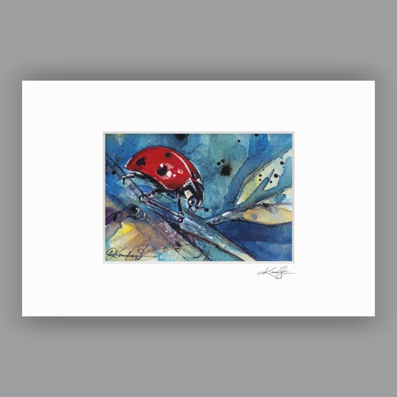 Ladybug Print in Mat from original painting by Kathy Morton Stanion - Ladybug 1 - Picture 2 of 5